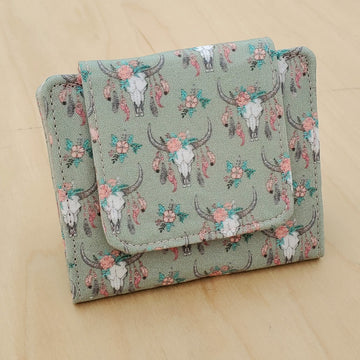 Boho Western Skull Mini Wallet