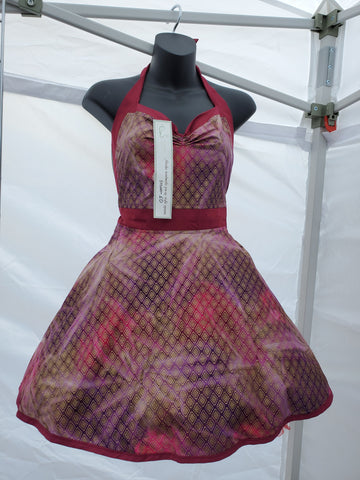 Batik Magenta Boho Gypsy Pin-up Apron