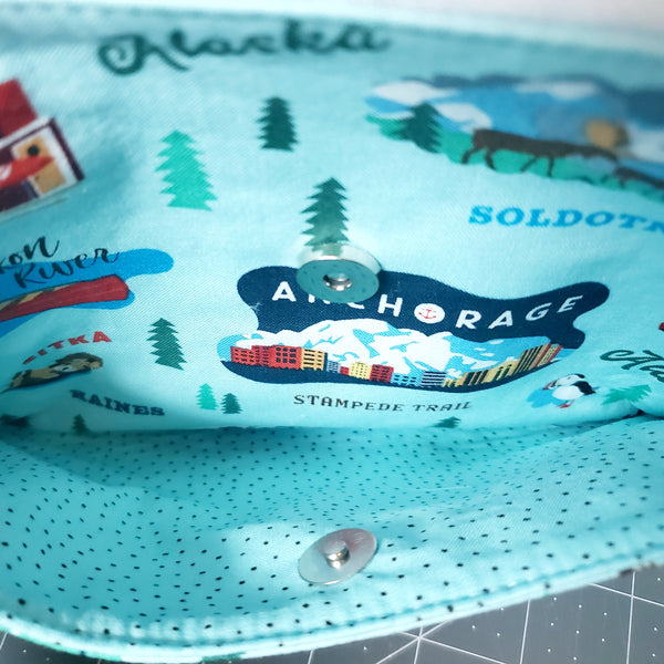 We are Alaska Light Blue Crossbody Purse