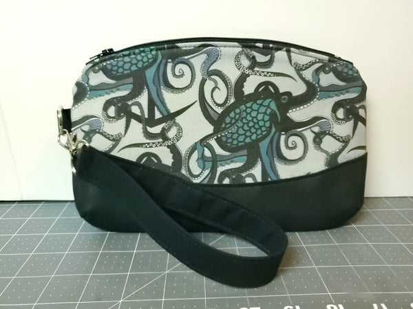 Octopus Ink Wristlet - Grey and Teal