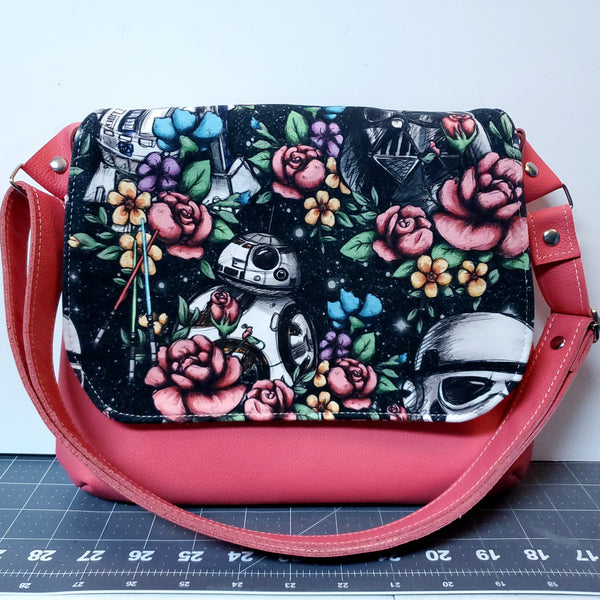 Floral Wars Mini Messenger Purse - Black