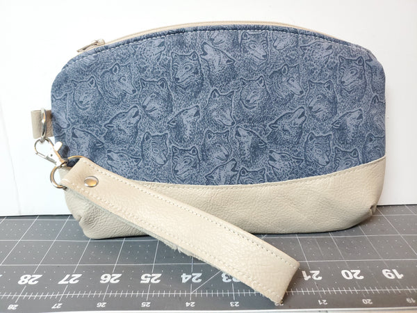 Midnight Wolf Wristlet -- Custom order for Julie M.