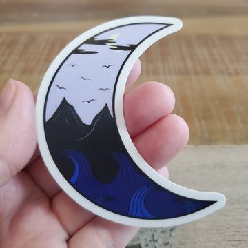 "Moonlight Sail" die-cut stickers