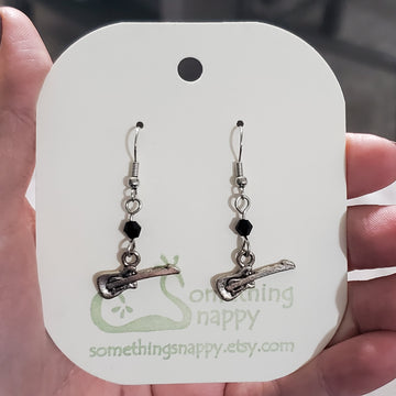 Tibetan Silver Guitar and Swarovski Crystal Earrings