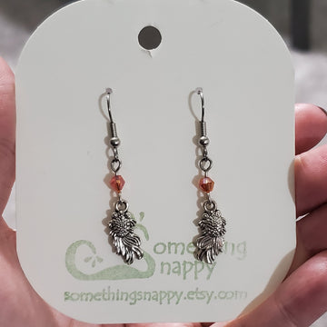 Tibetan Silver Goldfish with Swarovski Crystal Earrings