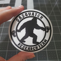 "Sasquatch  Research Team" Big Foot die-cut stickers