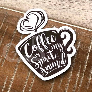 "Coffee is my spirit animal" die-cut magnets