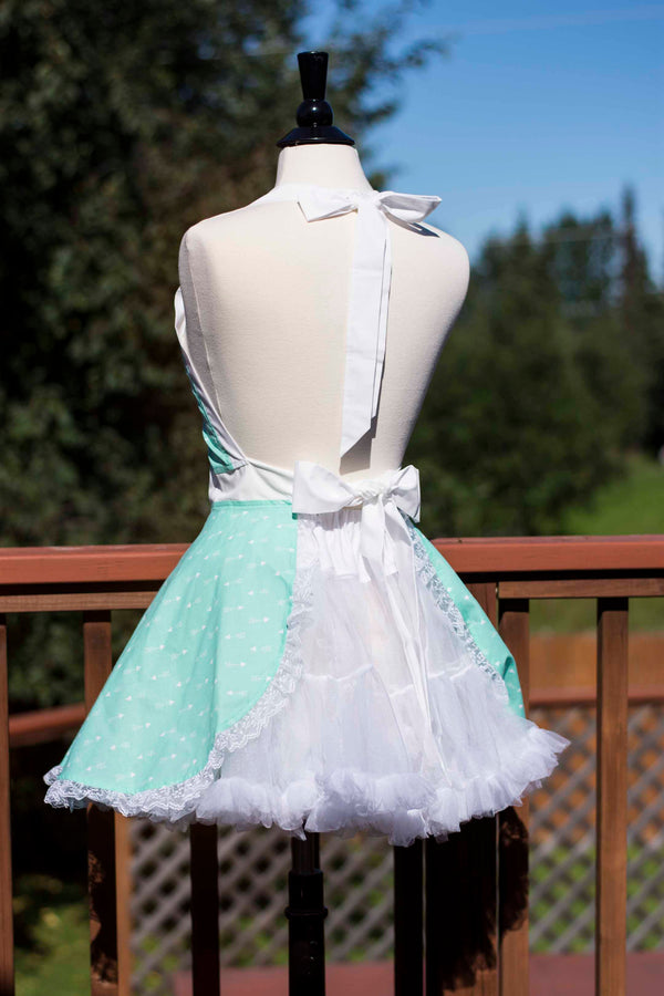 Mint Green Arrow Pin-up Apron