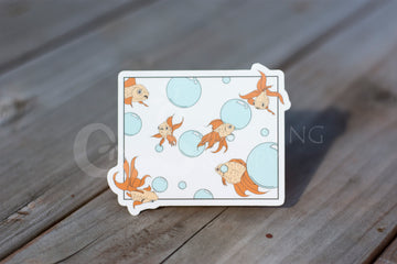 "3 seconds" goldfish die-cut stickers