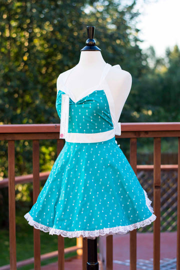 Teal Arrow Pin-up Apron