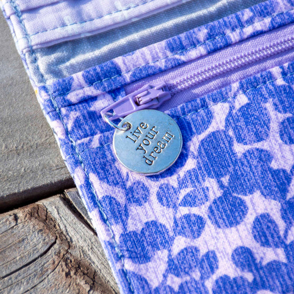 Periwinkle Hydrangea Floral Wallet