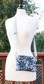 Octopus Ink - Grey & Teal Crossbody Purse