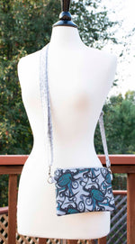 Octopus Ink - Grey & Teal Crossbody Purse
