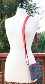 Octopus Ink - Red & Teal Crossbody Purse