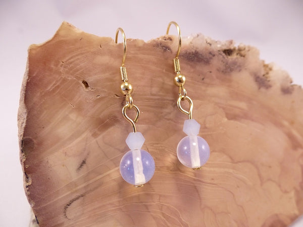 Opalite and Swarovski Crystal Earrings