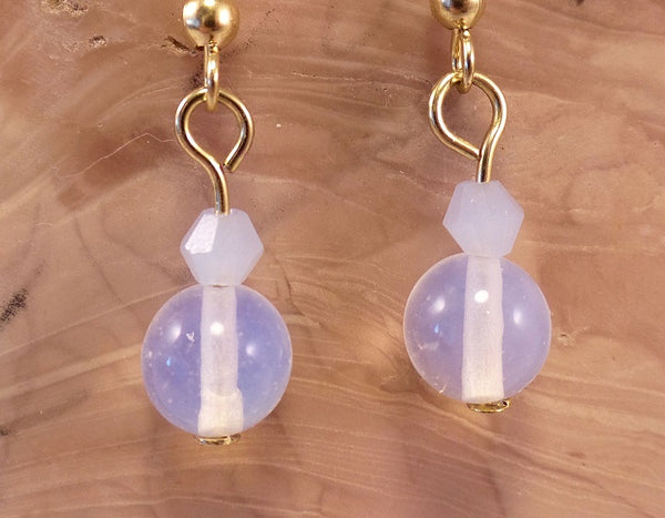 Opalite and Swarovski Crystal Earrings