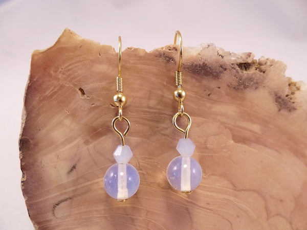 Opalite and Swarovski Crystal Earrings
