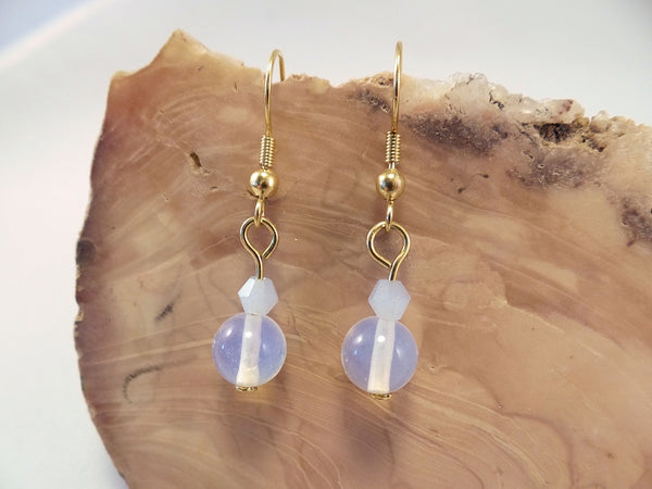 Opalite and Swarovski Crystal Earrings