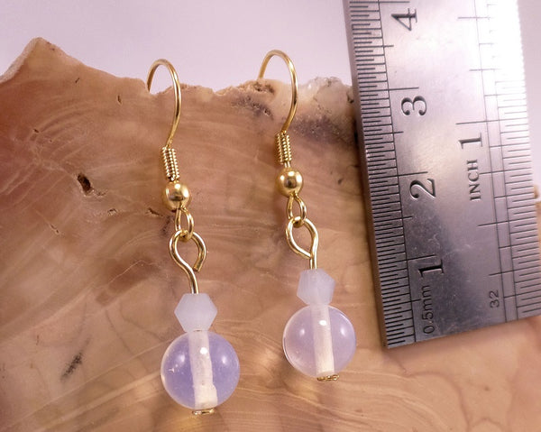 Opalite and Swarovski Crystal Earrings