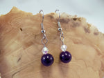 Amethyst Jade and Swarovski Crystal Earrings