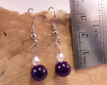 Amethyst Jade and Swarovski Crystal Earrings