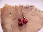 Red Howlite and Swarovski Crystal Earrings