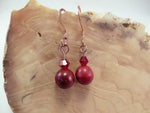 Red Howlite and Swarovski Crystal Earrings