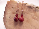 Red Howlite and Swarovski Crystal Earrings