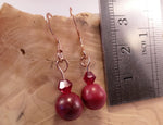 Red Howlite and Swarovski Crystal Earrings