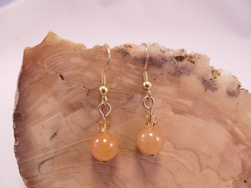 Red Aventurine and Swarovski Crystal Earrings