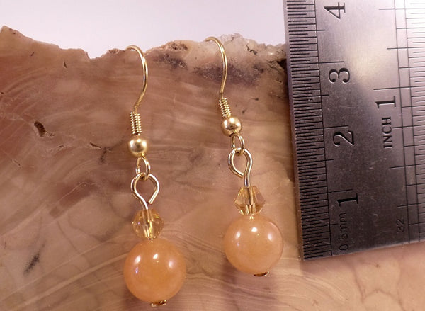 Red Aventurine and Swarovski Crystal Earrings