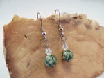 Tree Agate and Swarovski Crystal Earrings