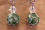 Tree Agate and Swarovski Crystal Earrings