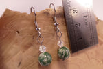 Tree Agate and Swarovski Crystal Earrings