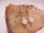Peach Jade and Swarovski Crystal Earrings