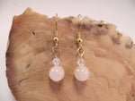 Peach Jade and Swarovski Crystal Earrings