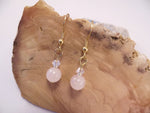 Peach Jade and Swarovski Crystal Earrings