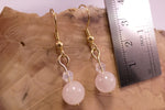 Peach Jade and Swarovski Crystal Earrings