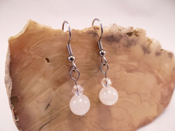 White Quartz and Swarovski Crystal Earrings
