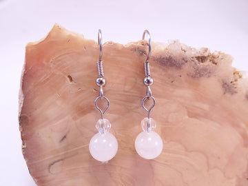 White Quartz and Swarovski Crystal Earrings