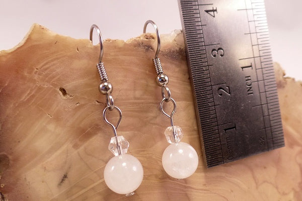 White Quartz and Swarovski Crystal Earrings