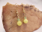 Olive Jade and Swarovski Crystal Earrings