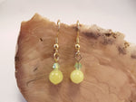 Olive Jade and Swarovski Crystal Earrings