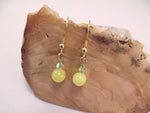 Olive Jade and Swarovski Crystal Earrings