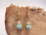 China Jade and Swarovski Crystal Earrings