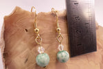China Jade and Swarovski Crystal Earrings