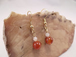 Red Banded Agate and Swarovski Crystal Earrings