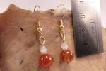 Red Banded Agate and Swarovski Crystal Earrings