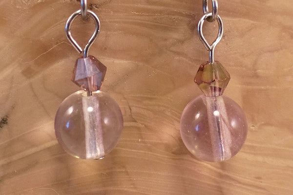 Fluorite and Swarovski Crystal Earrings