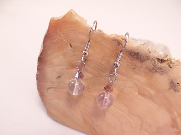 Fluorite and Swarovski Crystal Earrings